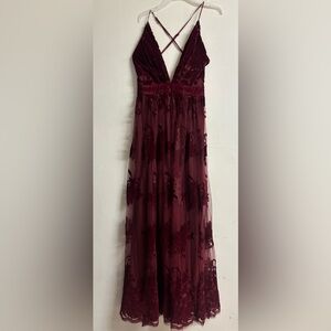 The Vintage Shop Burgundy Backless Dress